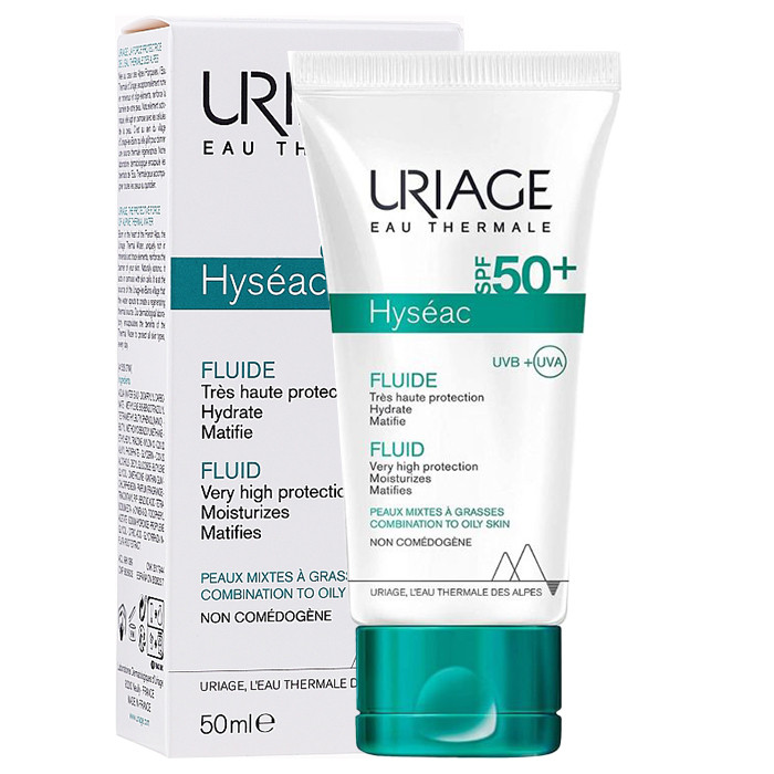 فلوئید ضد آفتاب بی‌رنگ اوریاژ مدل Hyseac با SPF50